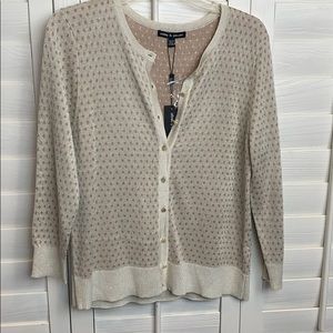Cable and gauge Gold polkadot sweater button up XL